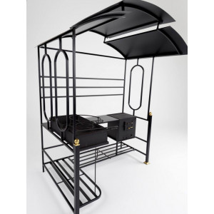  Мангал с крышей и печкой угловой N3 без ковки